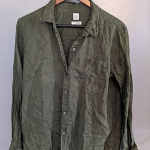 Long sleeve linen boyfriend shirt